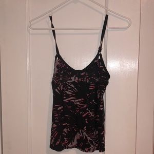 Black and pink patterned top